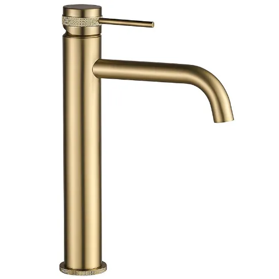 Obrazek Bateria umywalkowa wysoka REA Lungo Grip złota szczotkowana