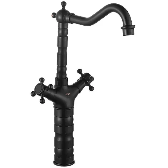 Obrazek Bateria kuchenna umywalkowa Rea Rustico czarna przecierana