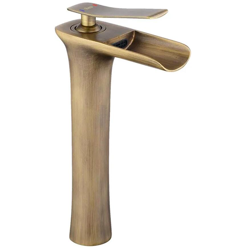 Bateria umywalkowa wysoka REA Laguna antique złota szczotkowana