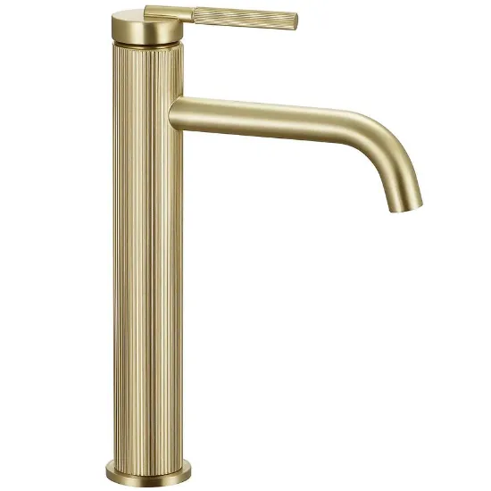 Obrazek Bateria umywalkowa wysoka REA Argon złota szczotkowana