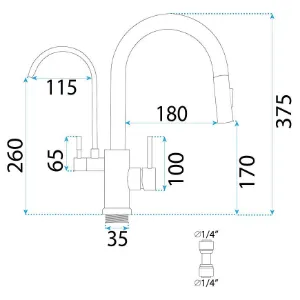 Obrazek Bateria kuchenna Rea Eco Fresh nikiel szczotkowany