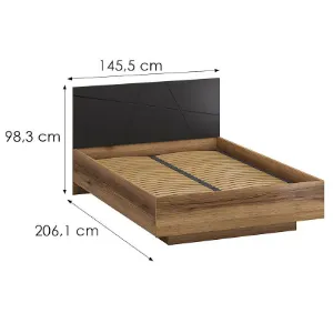 Obrazek Łóżko 140x200 Orient Z Dąb Delano/Czarny