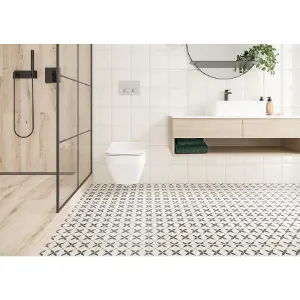 Obrazek Gres Patchwork Clover Black Pattern 29,8/29,8