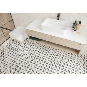 Obrazek Gres Patchwork Clover Black Pattern 29,8/29,8