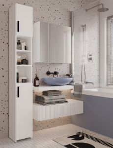 Obrazek Szafka łazienkowa z lustrem Mir 3L biała