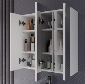 Obrazek Szafka łazienkowa z lustrem Mir 3L biała