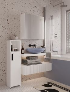 Obrazek Szafka łazienkowa z lustrem Mir 3L biała