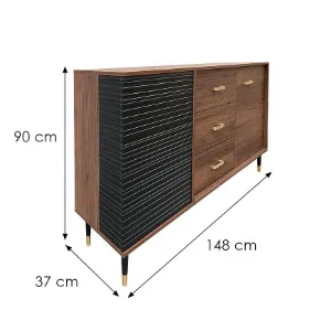 Obrazek Komoda K1 148 Orzech Ciemny/Czarny