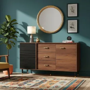 Obrazek Komoda K1 148 Orzech Ciemny/Czarny