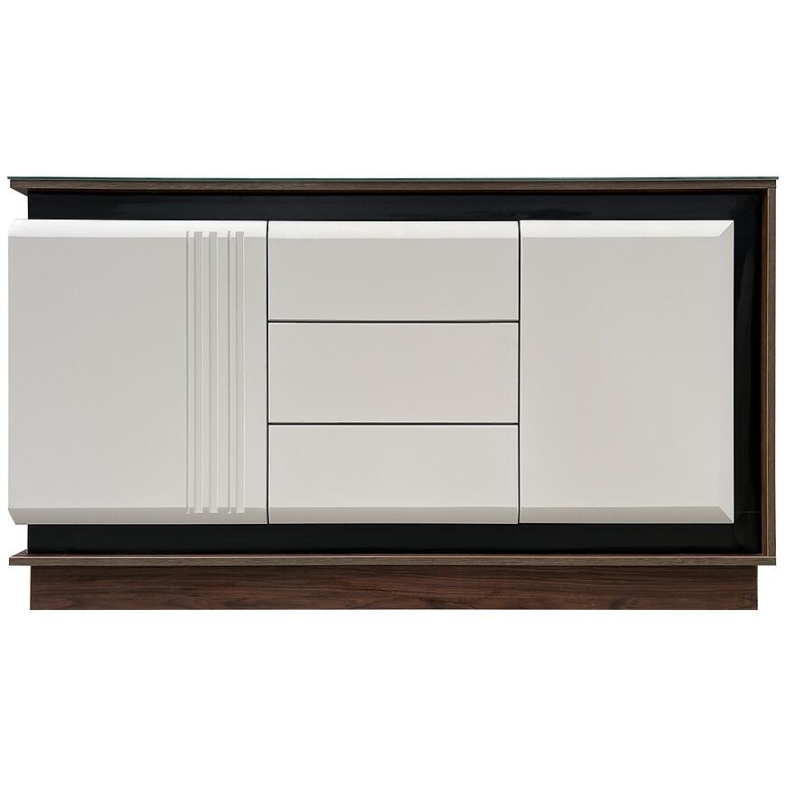 Komoda K4 145 Orzech C/Kaszmir/Czarny Marmur