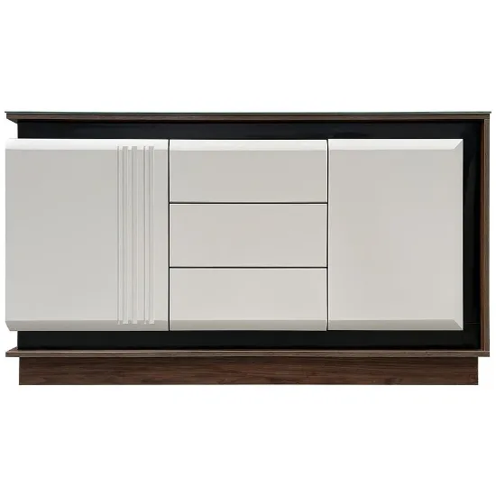 Obrazek Komoda K4 145 Orzech C/Kaszmir/Czarny Marmur