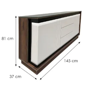 Obrazek Komoda K4 145 Orzech C/Kaszmir/Czarny Marmur