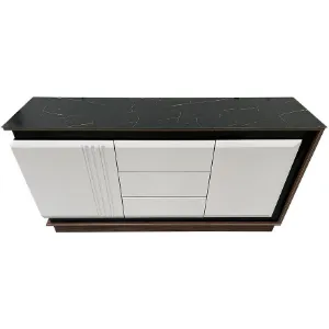 Obrazek Komoda K4 145 Orzech C/Kaszmir/Czarny Marmur