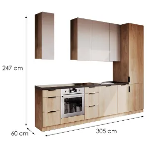 Obrazek Kuchnia Luxeo 305 Cm  Dąb Puccini/Beige Set 9