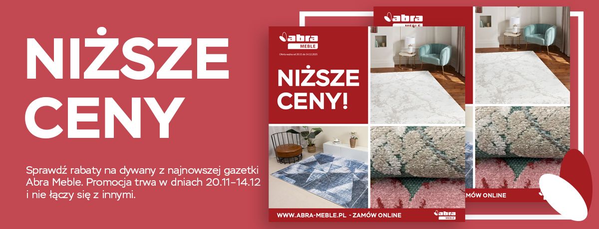 Sprawdź rabaty na dywany z najnowszej gazetki Abra Meble