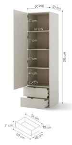 Obrazek Szafa jednodrzwiowa z szufladą Woow WO-03