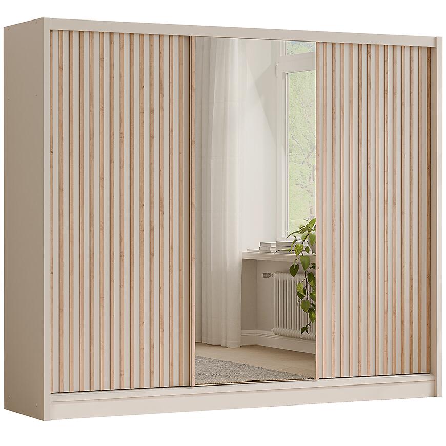 Szafa London Lux 250 Kaszmir / Dąb Wotan / Lustro