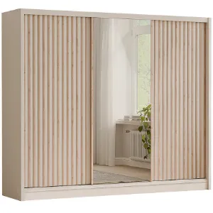 Obrazek Szafa London Lux 250 Kaszmir / Dąb Wotan / Lustro