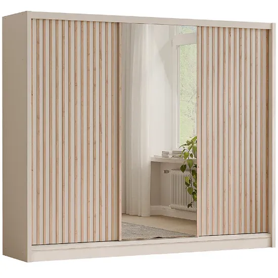 Obrazek Szafa London Lux 250 Kaszmir / Dąb Wotan / Lustro