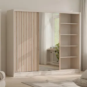 Obrazek Szafa London Lux 250 Kaszmir / Dąb Wotan / Lustro