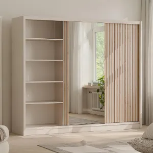 Obrazek Szafa London Lux 250 Kaszmir / Dąb Wotan / Lustro