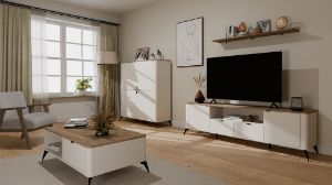 Obrazek Stolik kawowy 2S Arbor Kaszmir Beż/Dąb Castello