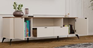 Obrazek Szafka RTV 2D2S Arbor Kaszmir Beż/Dąb Castello