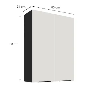 Obrazek Szafka Kuchenna Aria-Wh/Bl Anti Fingerprint 80g-108 2f
