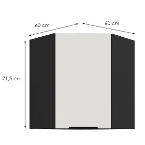 Obrazek Szafka Kuchenna Aria-Wh/Bl Anti Fingerprint 60x60 Gn-72 1f (45°)