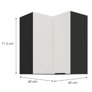 Obrazek Szafka Kuchenna Aria-Wh/Bl Anti Fingerprint 60x60 Gn-72 2f (90°)