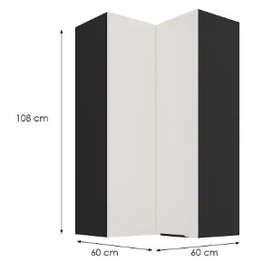 Obrazek Szafka Kuchenna Aria-Wh/Bl Anti Fingerprint 60x60 Gn-108 2f (90°)