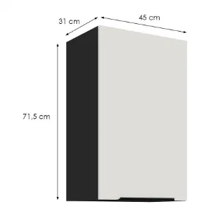 Obrazek Szafka Kuchenna Aria-Wh/Bl Anti Fingerprint 45g-72 1f