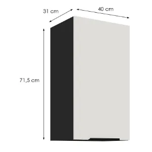 Obrazek Szafka Kuchenna Aria-Wh/Bl Anti Fingerprint 40g-72 1f