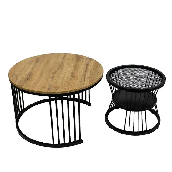 Obrazek Zestaw Stolików Pmc-2506 Naturalny/Czarny