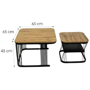 Obrazek Zestaw Stolików Pmc-2508 Naturalny/Czarny