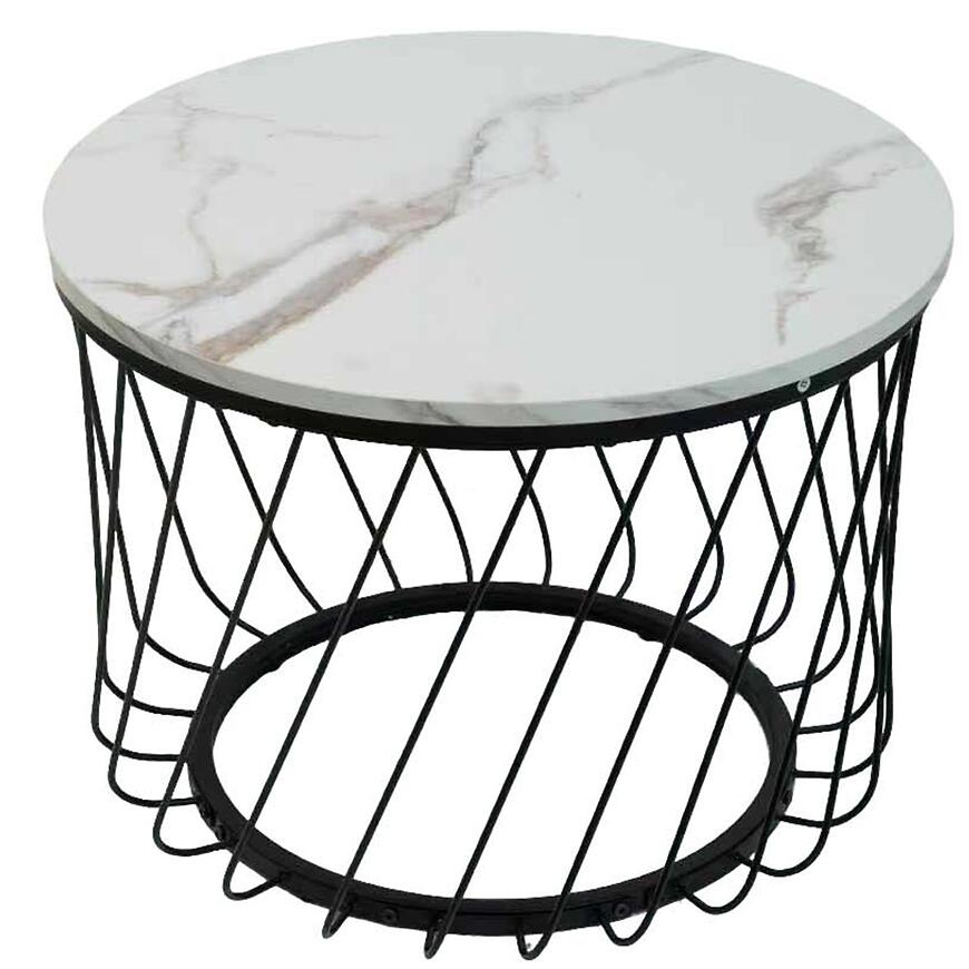 Stolik Pmc-Ct2516-2 Biały Marmur/Czarny