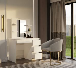 Obrazek Toaletka z lustrem Star 4P prawa biały