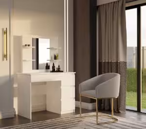 Obrazek Toaletka z lustrem Star 4P prawa biały