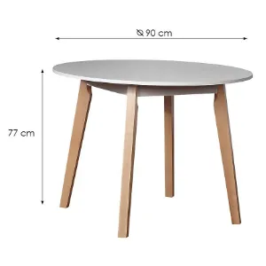 Obrazek Stół St-57 Fi 90 Biały/Buk Natura