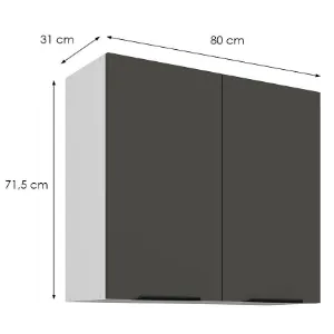 Obrazek Szafka Kuchenna Aria-Gr/Wh Anti Fingerprint 80g-72 2f