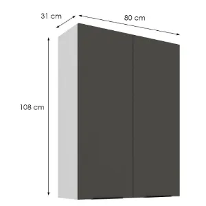 Obrazek Szafka Kuchenna Aria-Gr/Wh Anti Fingerprint 80g-108 2f