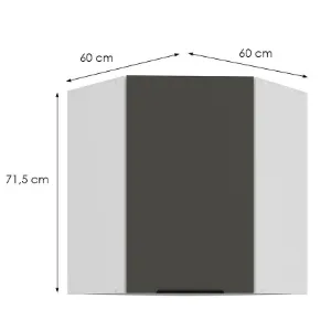 Obrazek Szafka Kuchenna Aria-Gr/Wh Anti Fingerprint 60x60 Gn-72 1f (45°)