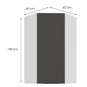 Obrazek Szafka Kuchenna Aria-Gr/Wh Anti Fingerprint 60x60 Gn-108 1f (45°)