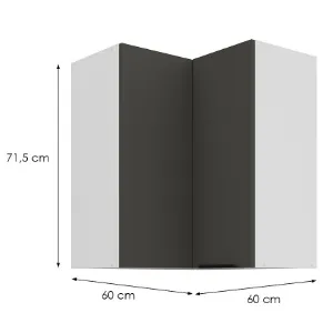 Obrazek Szafka Kuchenna Aria-Gr/Wh Anti Fingerprint 60x60 Gn-72 2f (90°)
