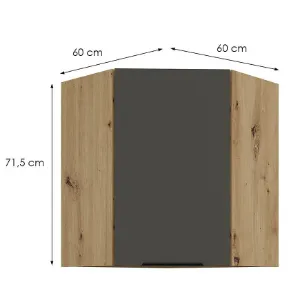 Obrazek Szafka Kuchenna Aria-Gr/Ar Anti Fingerprint 60x60 Gn-72 1f (45°)