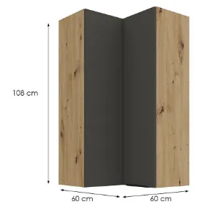 Obrazek Szafka Kuchenna Aria-Gr/Ar Anti Fingerprint 60x60 Gn-108 2f (90°)
