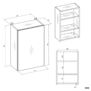 Obrazek Szafka łazienkowa z lustrem Mir 1 kaszmir