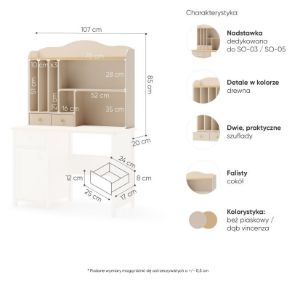 Obrazek Nadstawka do biurka Story SO-04 beż piaskowy/dąb vincenza bielona
