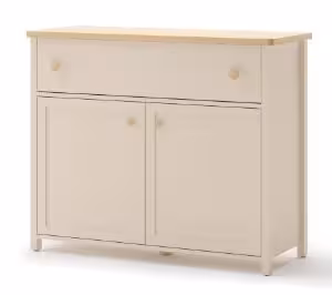 Obrazek Komoda dwudrzwiowa z szufladą Story SO-05 beż piaskowy/dąb vincenza bielona