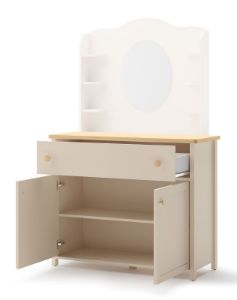 Obrazek Komoda dwudrzwiowa z szufladą Story SO-05 beż piaskowy/dąb vincenza bielona